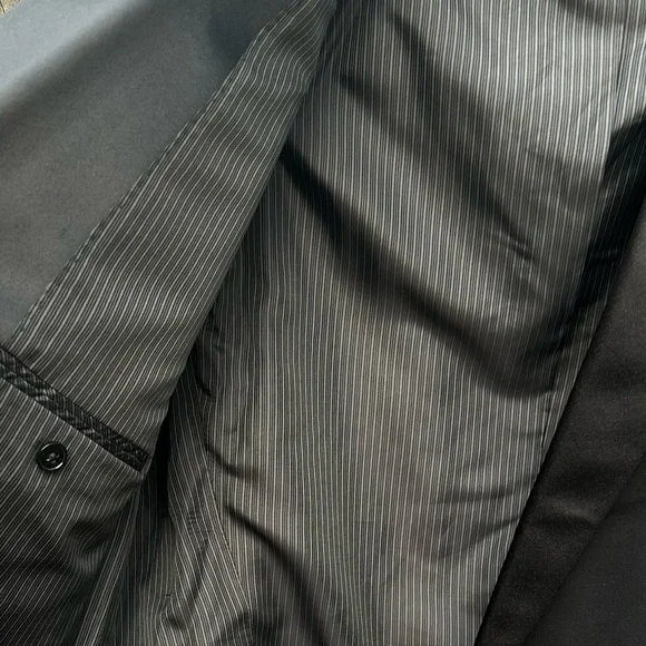 Lauren Ralph Lauren Men's 100% Wool Black Tuxedo Jacket with Satin Lapel 46 L - Picture 10 of 11